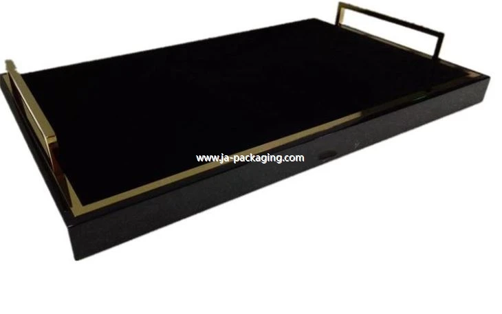 Black Jewelry Trays With Gold Handles